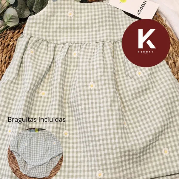 VESTIDO VICHY FLORES LOSAN