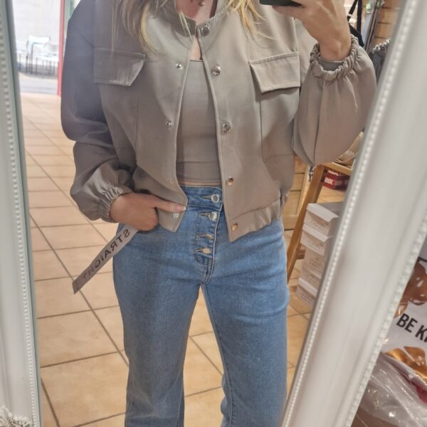 CHAQUETA BOMBER GRIS