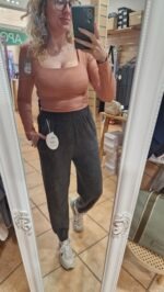 PANTALÓN SUAVE CON PUÑO - GRIS OSCURO