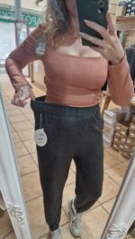PANTALÓN SUAVE CON PUÑO - GRIS OSCURO - Imagen 3