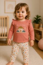 CONJUNTO SETAS NIÑA - CORAL