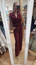 CONJUNTO CHALECO Y PANTALÓN PINZAS BURDEOS - Imagen 5