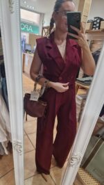 CONJUNTO CHALECO Y PANTALÓN PINZAS BURDEOS - Imagen 4